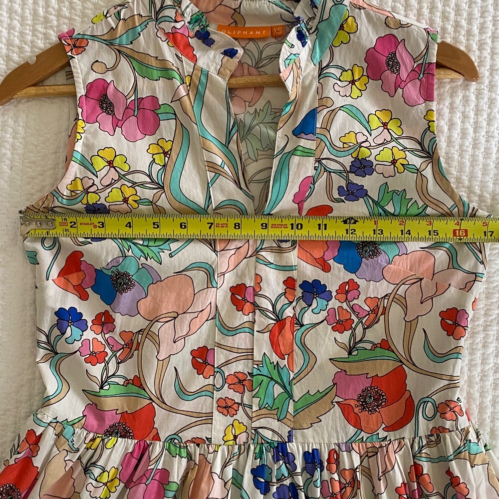 Oliphant Yoke Tiered Dress, Zinnia Multicolored, Size XS - Picture 6 of 7